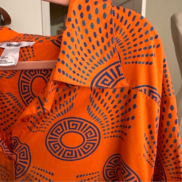 MASSEYS Global Cotton Button Up Tunic Blouse Bold Boho Oversized Size 4X - Picture 4 of 13